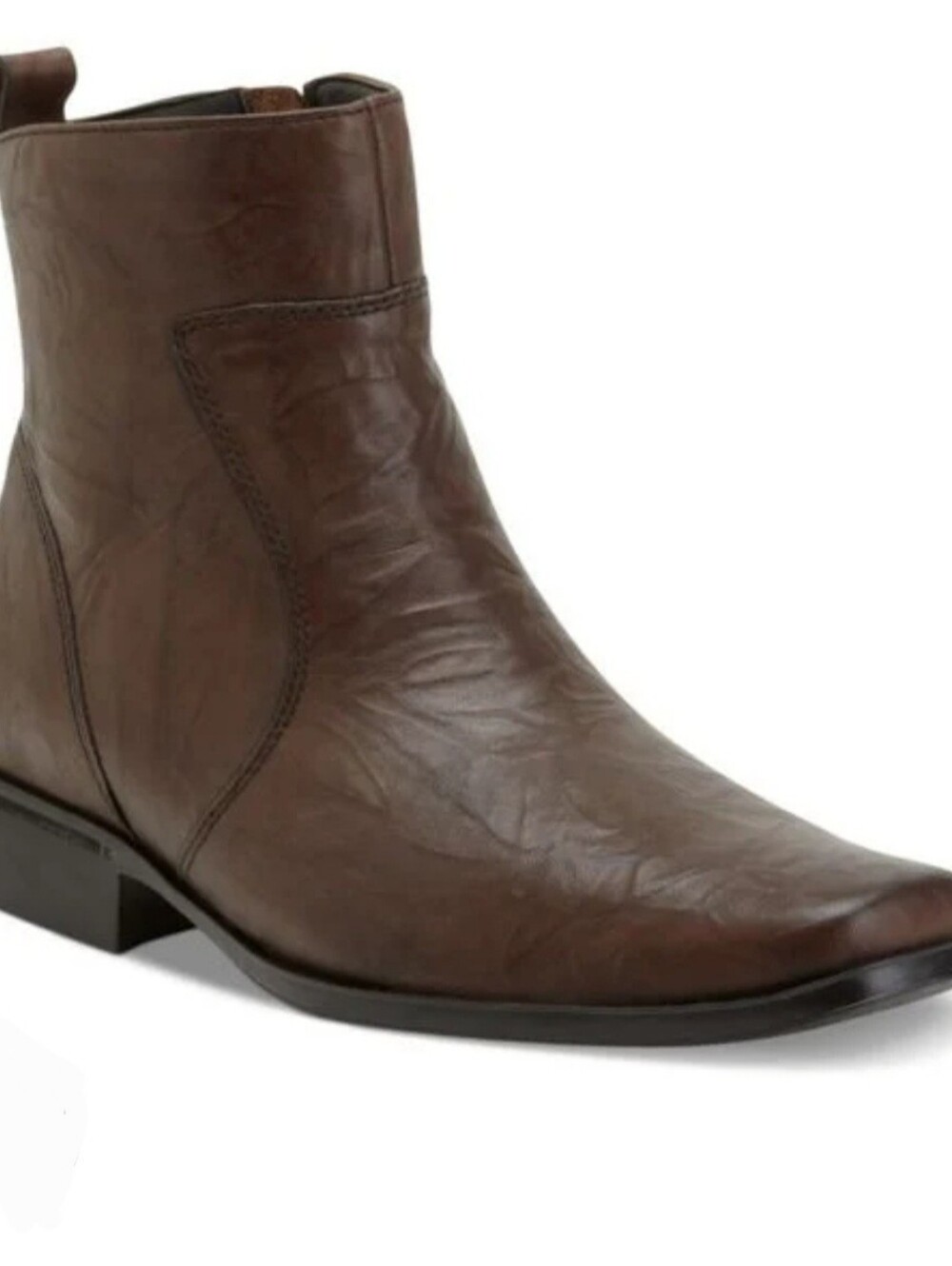 Rockport Mens Leather Brown Ankle Side Zip Boot 9.5